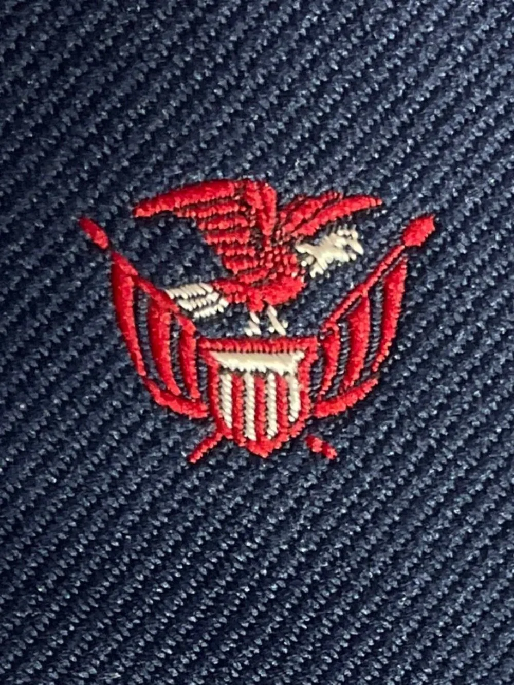 Razor Mens Navy Blue Tie with Patriotic Eagle USA Embroidered Pattern